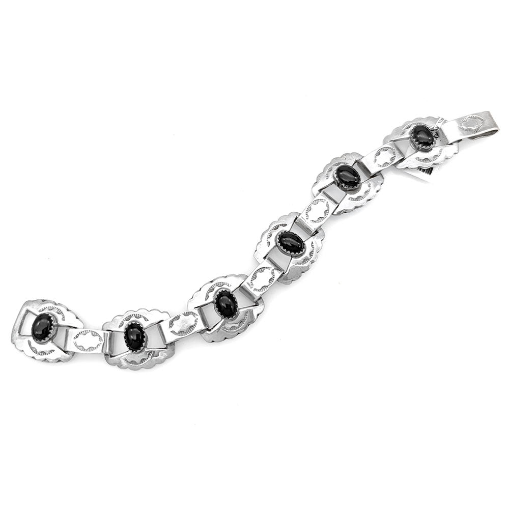 Navajo Sterling Silver & Black Onyx Bracelet