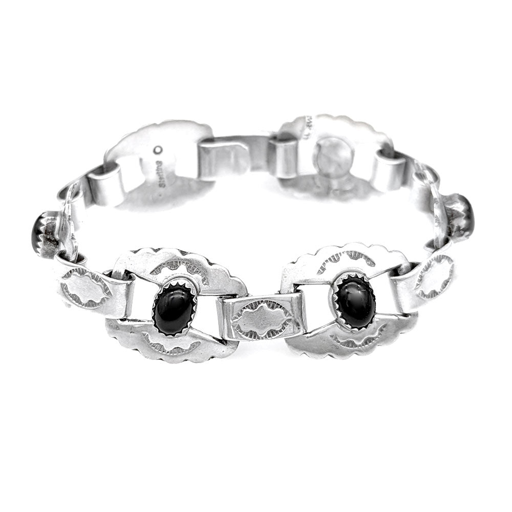 Navajo Sterling Silver & Black Onyx Bracelet