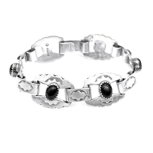 Navajo Sterling Silver & Black Onyx Bracelet