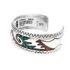 Navajo Delvin Nelson Sterling Silver Turquoise & Coral Chip Inlay Bracelet