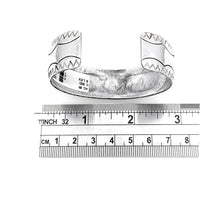 Navajo Delvin Nelson Sterling Silver Turquoise & Coral Chip Inlay Bracelet