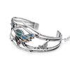 Navajo Sterling Silver Multi-Stone Chip Inlay Roadrunner Bracelet