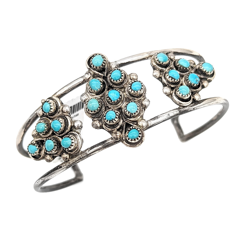 Zuni Sterling Silver & Turquoise Cuff Bracelet