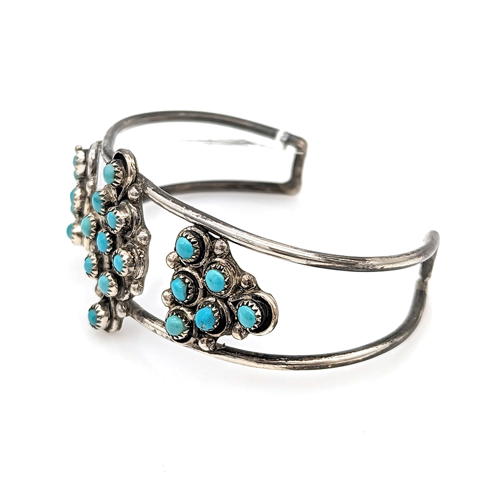 Zuni Sterling Silver & Turquoise Cuff Bracelet