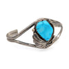 Navajo Signed Sterling Silver & Turquoise Cuff Bracelet