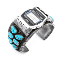 Navajo E. Spencer Sterling Silver & Turquoise Watch Cuff Bracelet