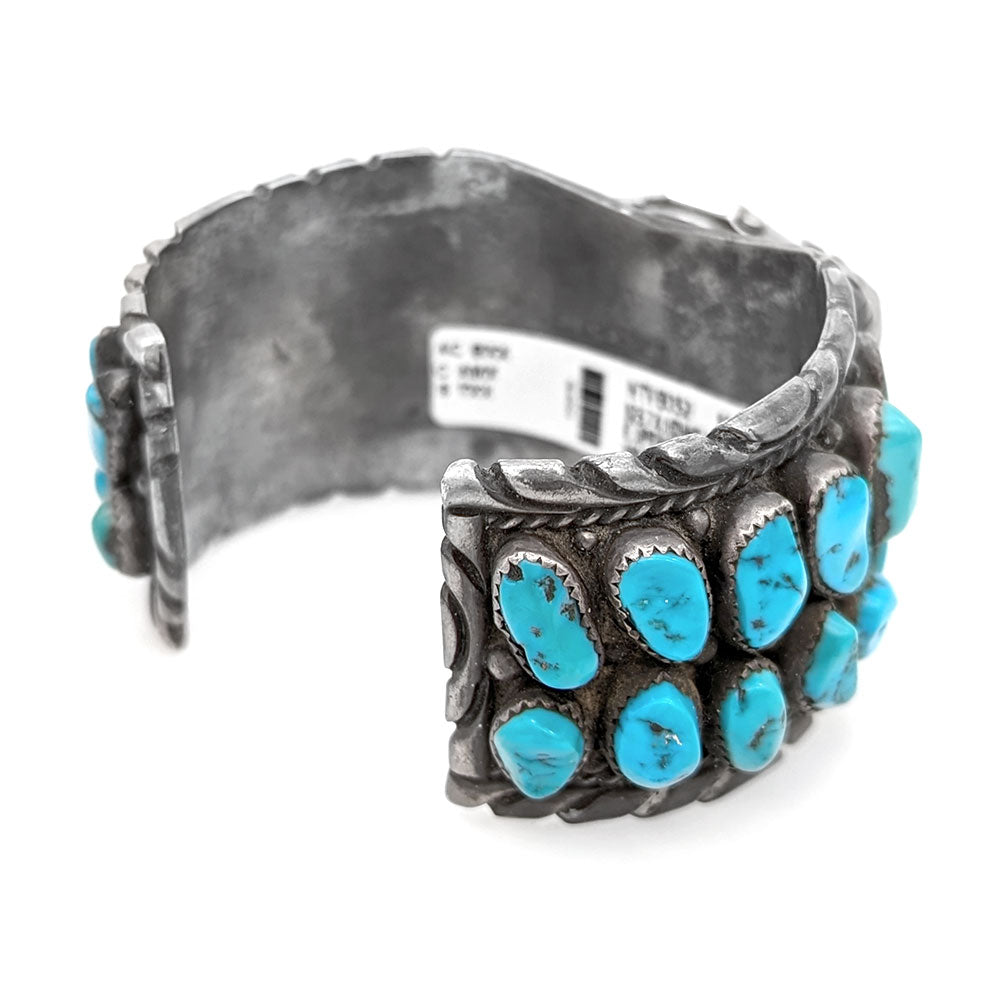 Navajo E. Spencer Sterling Silver & Turquoise Watch Cuff Bracelet