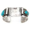 Navajo Louise Platero Sterling Silver & Turquoise Watch Cuff Bracelet