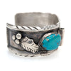 Navajo Louise Platero Sterling Silver & Turquoise Watch Cuff Bracelet