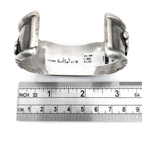 Navajo Louise Platero Sterling Silver & Turquoise Watch Cuff Bracelet