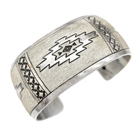 Navajo Michael Tahe Sterling Silver Cuff Bracelet