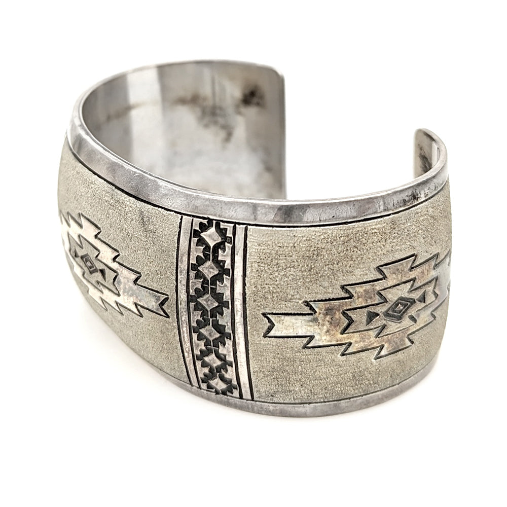 Navajo Michael Tahe Sterling Silver Cuff Bracelet