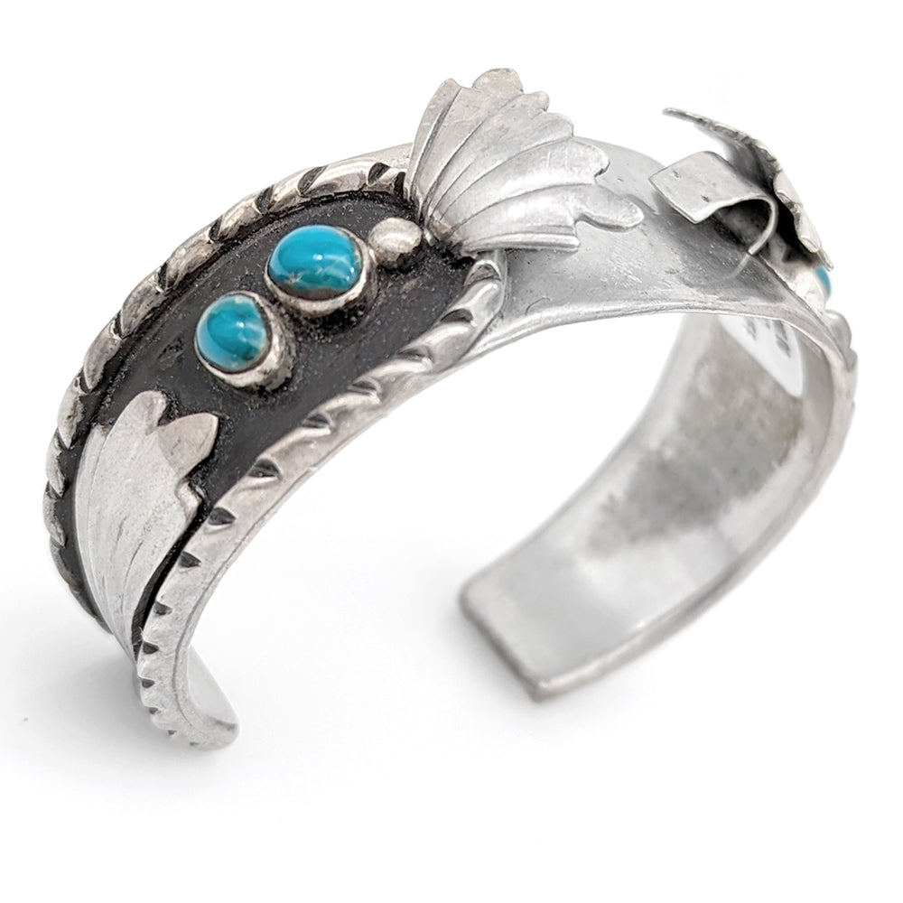Navajo Sterling Silver & Turquoise Watch Cuff Bracelet