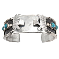 Navajo Sterling Silver & Turquoise Watch Cuff Bracelet