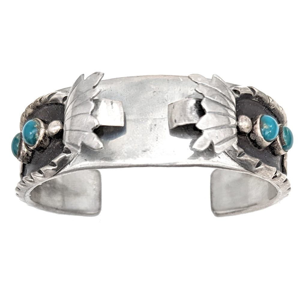 Navajo Sterling Silver & Turquoise Watch Cuff Bracelet