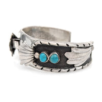 Navajo Sterling Silver & Turquoise Watch Cuff Bracelet