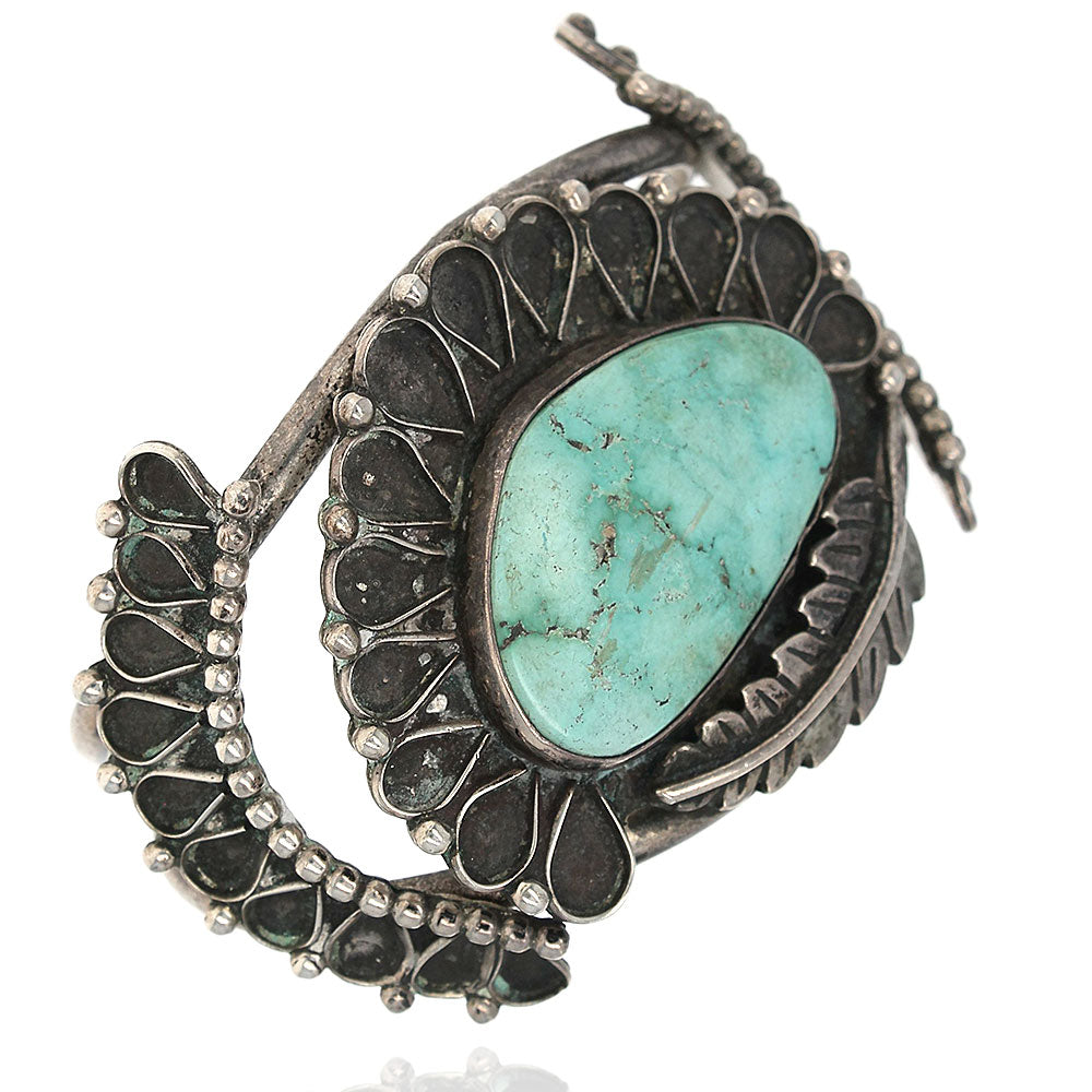 Navajo Sterling Silver & Turquoise Cuff Bracelet