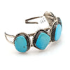 Navajo Sterling Silver & Turquoise 5 Stone Cuff Bracelet