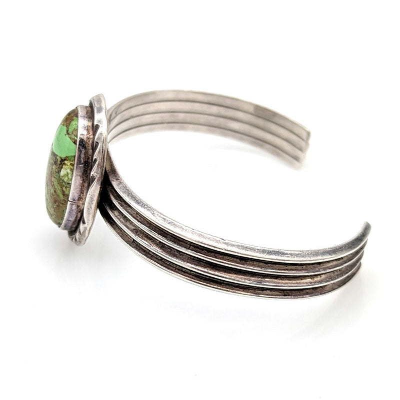 Navajo Archie Martinez Sterling Silver & Turquoise Cuff Bracelet