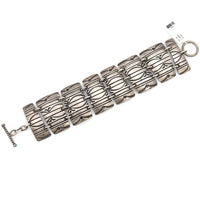 Navajo Mike Thompson Sterling Silver Panel Bracelet