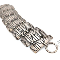 Navajo Mike Thompson Sterling Silver Panel Bracelet