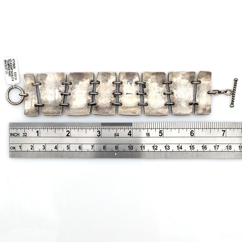 Navajo Mike Thompson Sterling Silver Panel Bracelet
