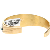 Navajo 18K Yellow Gold Sugilite Turquoise Inlay & Diamond Bracelet