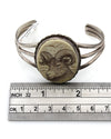 Vintage Navajo Sterling Silver Hand Carved Ram Cuff Bracelet