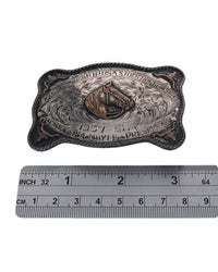 Western Sunset Trails Sterling Silver 10K Yellow Gold Horse Buckle