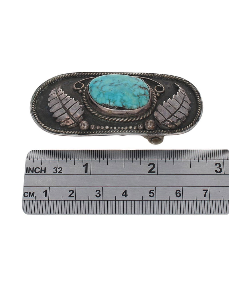 Navajo Sterling Silver & Turquoise Buckle