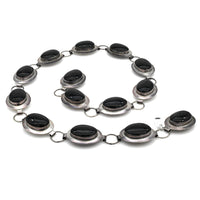 Navajo Sterling Silver & Black Onyx Concho Belt