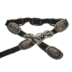 Navajo Sterling Silver & Turquoise Concho Belt