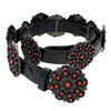 Zuni Sterling Silver & Coral Flower Concho Belt