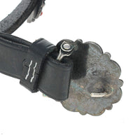 Zuni Sterling Silver & Coral Flower Concho Belt