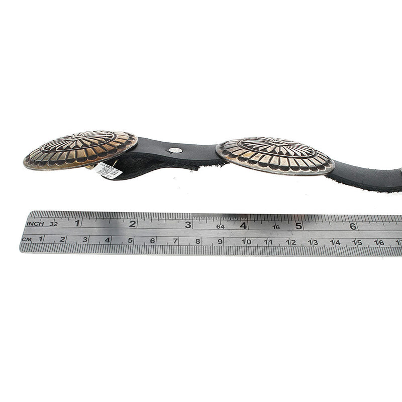 Navajo Freddie Maloney Sterling Silver  Concho Belt