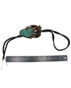 Large Navajo Sterling Silver Turquoise & Claw Bolo Tie