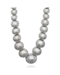 Navajo Signed SW Sterling Silver Bead Necklace