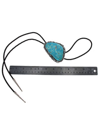 Large Navajo Sterling Silver & Turquoise Bolo Tie