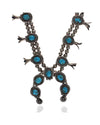 Navajo Sterling Silver & Turquoise Squash Blossom Necklace