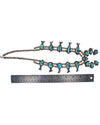Navajo Sterling Silver & Turquoise Squash Blossom Necklace