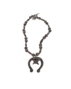 Navajo Sterling Silver Bead & Turquoise Naja Necklace
