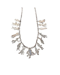 Navajo Sterling Silver Dancing Kachinas Necklace