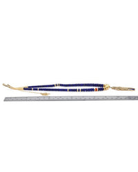 Navajo 14K Yellow Gold Lapis Lazuli Bead Maiden Necklace