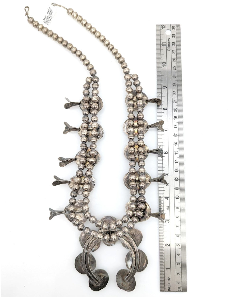 Navajo Sterling Silver & Turquoise Squash Blossom Necklace