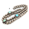 Navajo Sterling Silver Bead & Turquoise Necklace