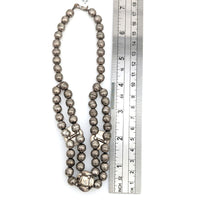 Navajo Sterling Silver Bead & Turquoise Necklace