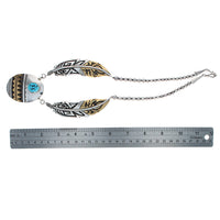 Navajo Tommy Singer Gold Filled Sterling Silver Feathers & Turquoise Necklace