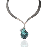 Navajo Jack Sampson Sterling Silver & Turquoise Cuff/Collar Necklace