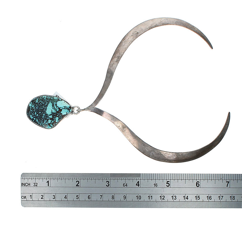 Navajo Jack Sampson Sterling Silver & Turquoise Cuff/Collar Necklace