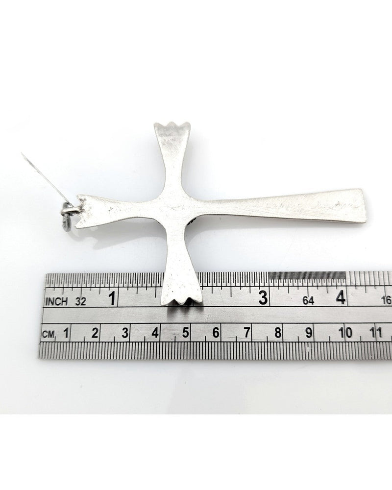 Navajo Sterling Silver & Turquoise Cross Pendant